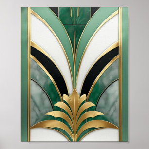 Póster Patrón geométrico Art Deco