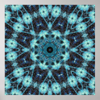 Patrón geométrico azul con resplandor radiante