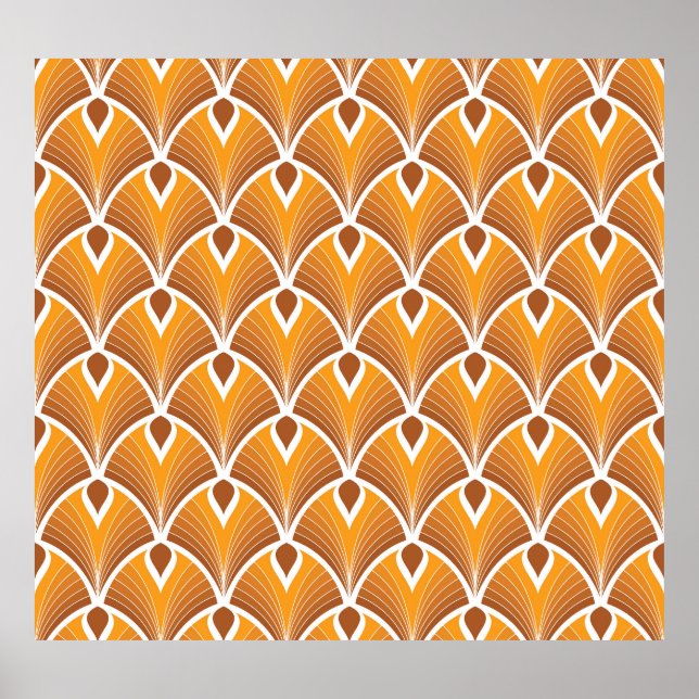 Póster Patrón geométrico clásico Art Deco (Frente)
