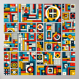 Póster Patrón geométrico colorido estético