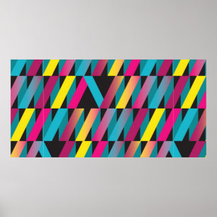 Póster Patrón geométrico de cinta abstracta colorida y el