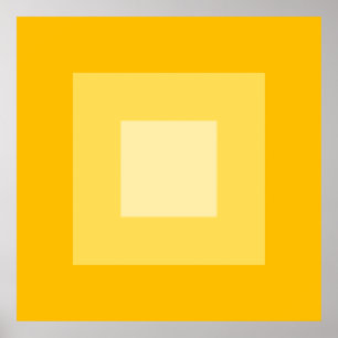 Póster Patrón geométrico de cuadrados amarillos