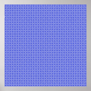 Póster Patrón geométrico de diamante azul y blanco modern