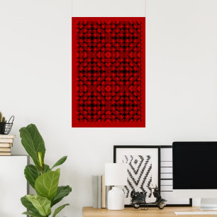 Póster Patrón geométrico de esferas en 3D de ilusión ópti