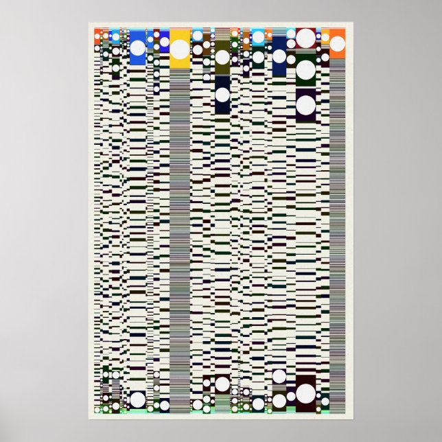 Póster Patrón geométrico de física cuántica (Frente)