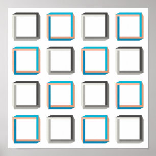 Póster Patrón geométrico elegante de cuadros imposibles