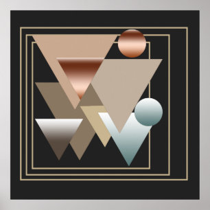 Póster patrón geométrico modernista abstracto