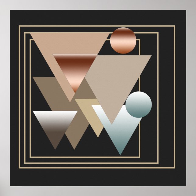 Póster patrón geométrico modernista abstracto (Frente)