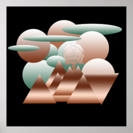 Póster patrón geométrico modernista abstracto