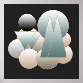 Póster patrón geométrico modernista abstracto