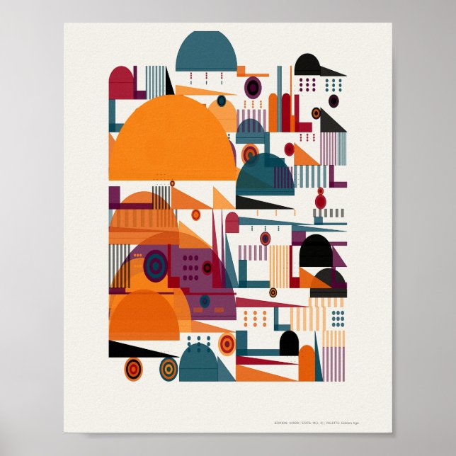 Póster Patrón geométrico moderno Bauhaus (Frente)