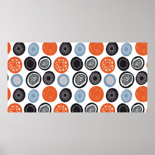 Póster Patrón geométrico moderno con círculos dibujados