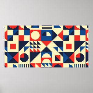 Póster Patrón geométrico moderno sin soldadura de mediado