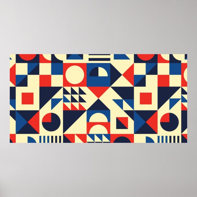 Póster Patrón geométrico moderno sin soldadura de mediado (Frente)