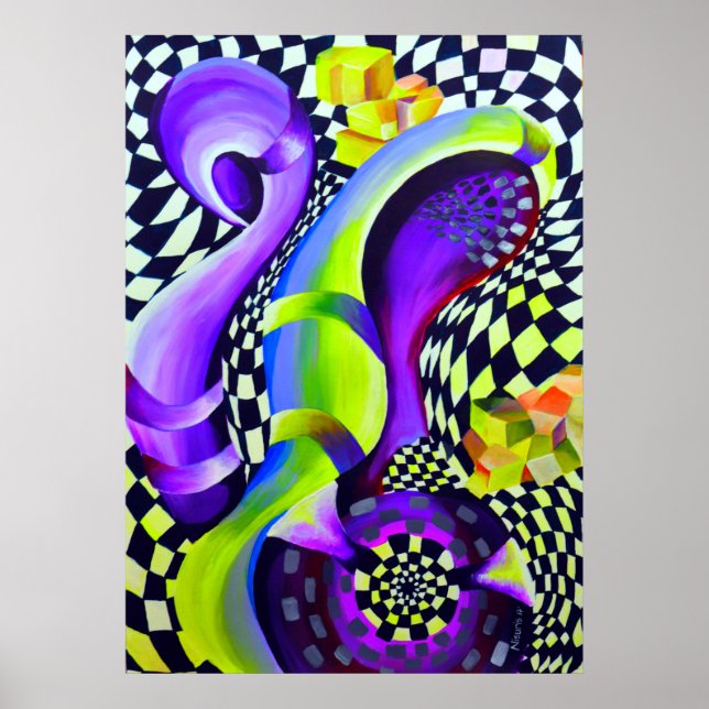 Póster Patrón geométrico retro de 80`s (Frente)