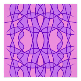 Póster Patrón geométrico rosa y púrpura