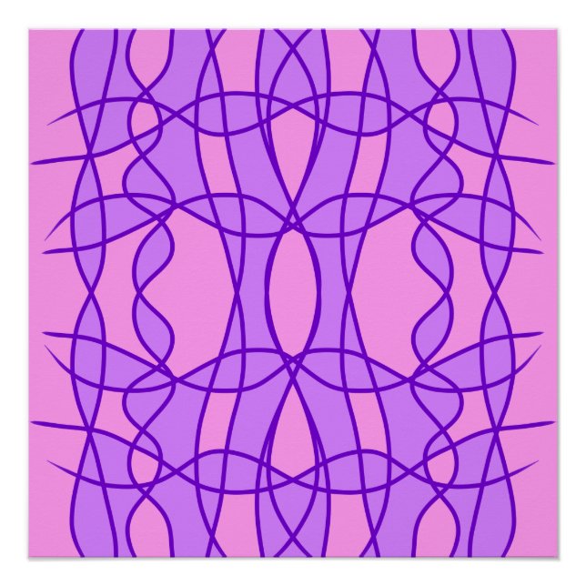 Póster Patrón geométrico rosa y púrpura (Anverso)