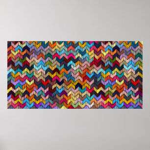 Póster Patrón geométrico sin fisuras bordado. Ornamento E