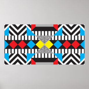 Póster Patrón geométrico sin fisuras en estílico abstract