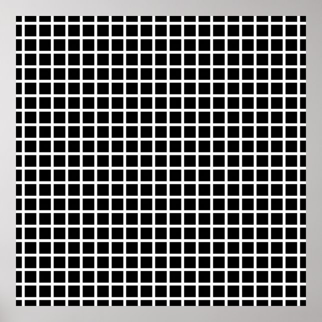 Póster Patrón geométrico sin foco. Cuadrado negro sobre b (Frente)