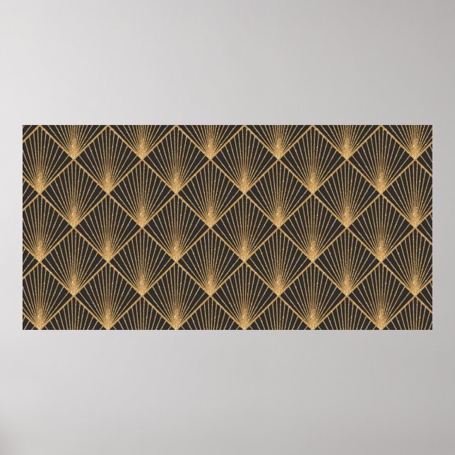 Póster Patrón Geométrico Sin Marea Art Deco. Elegante Wal (Frente)
