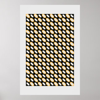Póster Patrón geométrico sin soldadura Bauhaus - Negro ne