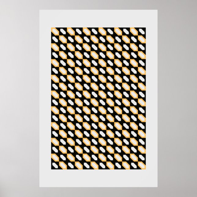 Póster Patrón geométrico sin soldadura Bauhaus - Negro ne (Frente)