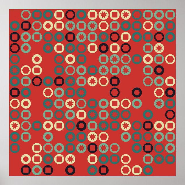Póster Patrón geométrico sin soldadura con elementos de c (Frente)