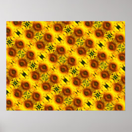 Póster Patrón girasol amarillo gigante