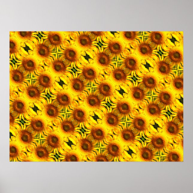 Póster Patrón girasol amarillo gigante (Frente)