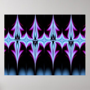 Póster Patrón gótico morado y negro