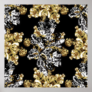 Póster Patrón gráfico elegante. El fondo es impecable. Mu