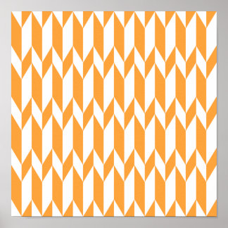 Póster Patrón gráfico Resumen naranja y Blanco.