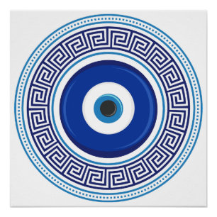 Póster Patrón griego mal ojo Nazar
