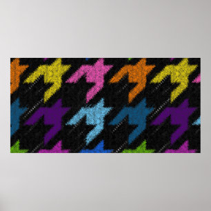 Póster Patrón Hounds-tooth sin foco. Imitación de un text