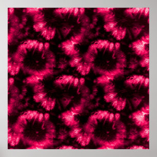 Póster Patrón Hypno. Tela Shibori rosa. Spi Hypno Oscuro