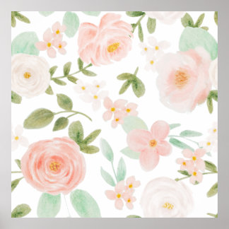 PÓSTER PATRÓN INALÁMBRICO FLORAL