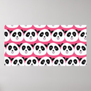 Póster Patrón infantil Panda lleva una repetición de cose