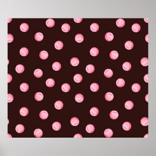 Póster patrón ininterrumpido con círculos de color rosa a