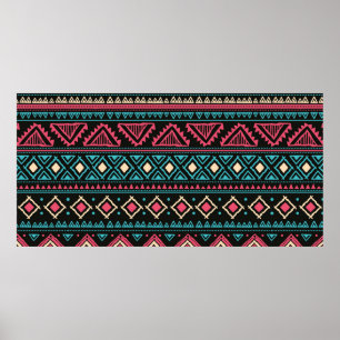 Póster Patrón ininterrumpido de origen étnico tribal