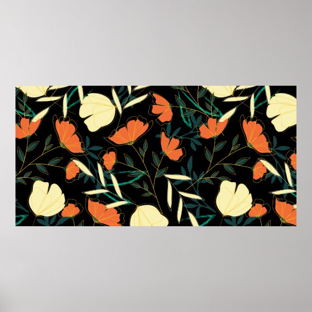 Póster Patrón ininterrumpido original con pulga tropical  (Frente)