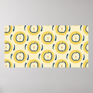 Póster Patrón inmaculado con manzana.