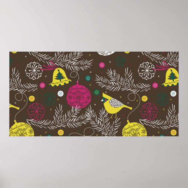 Póster patrón invernal de los navidades (Frente)