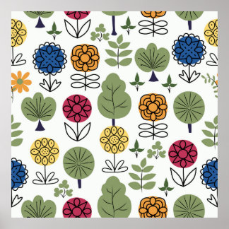 Póster Patrón lindo e inmaculado, naturaleza en verano, a