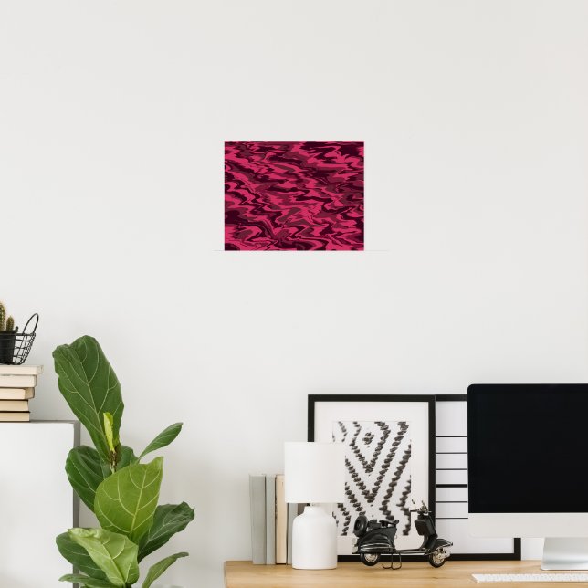 Póster Patrón Líquido Ondulado Rosa Oscuro (Oficina en casa)