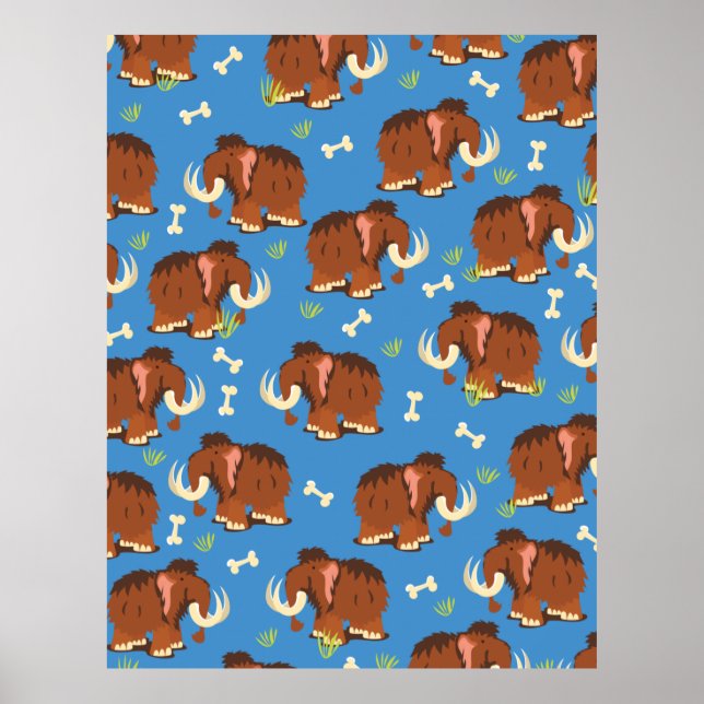 Póster Patrón Mammoth personalizado lindo. (Frente)