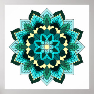 Póster Patrón Mandala 02 en agua