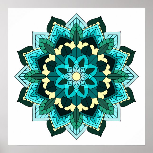 Póster Patrón Mandala 02 en agua (Frente)