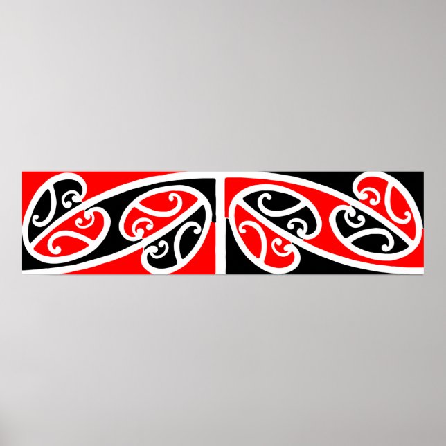 Póster Patrón Maori Kowhaiwhai 2 - Poster (Frente)