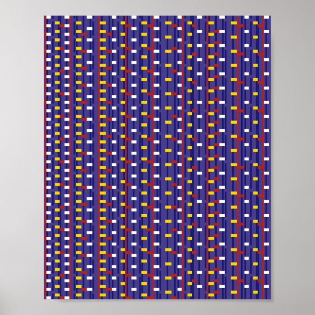 Póster Patrón matemático pixelado (Frente)